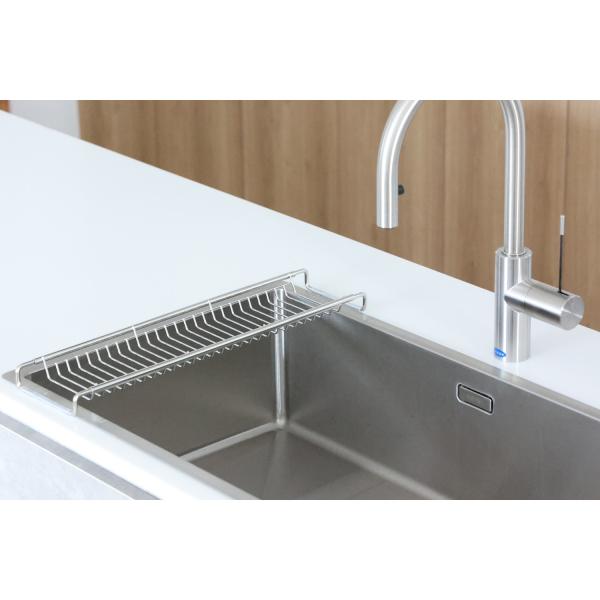 パール金属 水切りラック シンク上 食器 水切り 水切りカゴ スライド水切りラック スリム ステンレ...