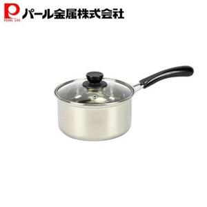 パール金属 片手鍋 18cm ガラス蓋付 ステンレス製 オール熱源