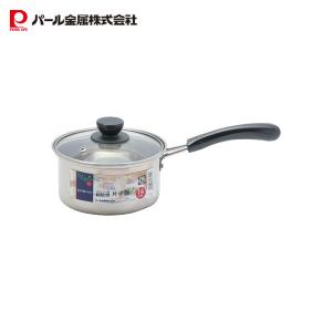 パール金属 片手鍋 18cm ガラス蓋付 ステンレス製 オール熱源