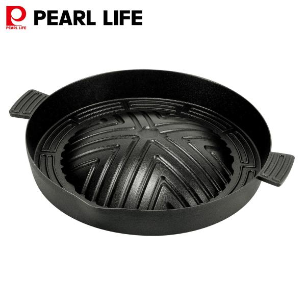 パール金属 ジンギスカン鍋 28cm 深型 アルミ鋳物製 ふっ素樹脂塗膜加工 カセットコンロ専用 バ...