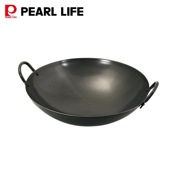 パール金属 日本製 燕三条製 鉄 中華鍋 33cm 鉄製 北京鍋 アウトドア キャンプ ブラック H...
