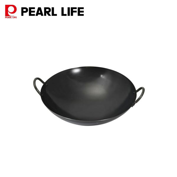 パール金属 日本製 燕三条製 鉄 中華鍋 36cm 鉄製 北京鍋 アウトドア キャンプ ブラック H...