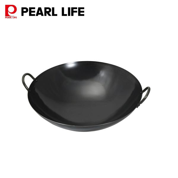 パール金属 日本製 燕三条製 鉄 中華鍋 42cm 鉄製 北京鍋 アウトドア キャンプ ブラック H...