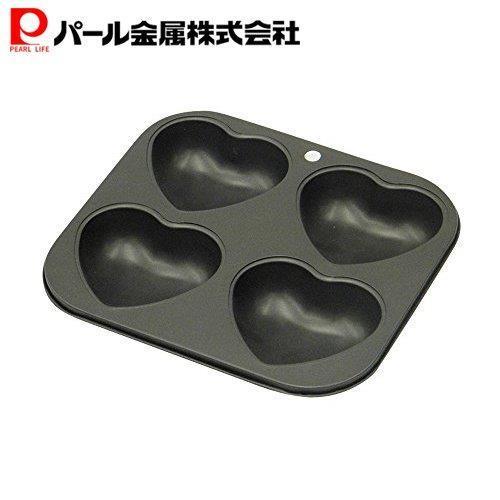 パール金属 ラビング ハイクリーンコートハートケーキ焼型4個取