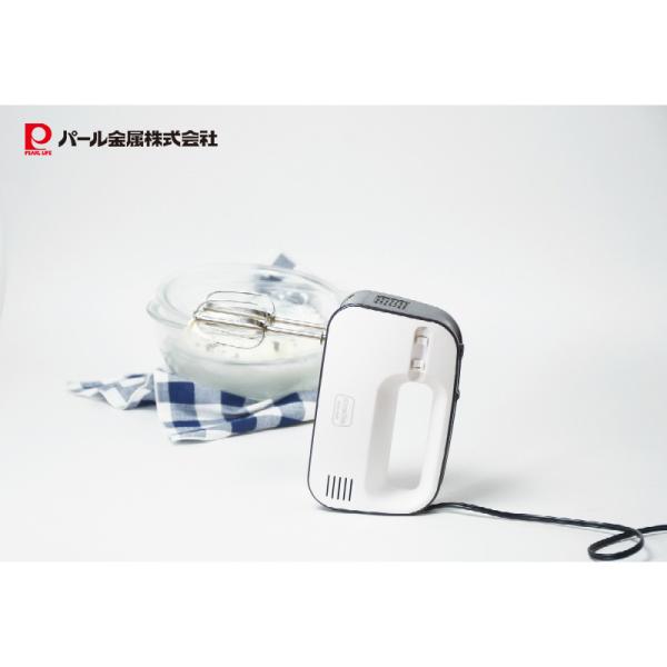 パール金属 泡立て器 電動 ハンドミキサー 3段階切替 ホワイト ブラック W&amp;B ミラクルス3 D...