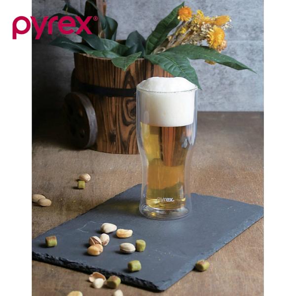 PYREX パイレックス ビアグラス ビール グラス タンブラー 420ml ダブルウォール 耐熱ガ...