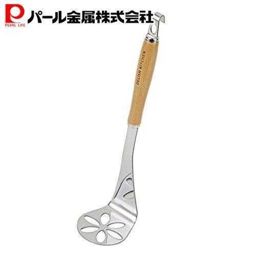パール金属 デリッシュキッチン マッシャー ブラウン 26.5cm 木製ハンドル G-5057