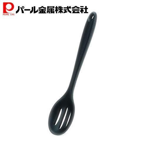 パール金属 シリコーン穴あきスプーン 小 BLACK TOUCH G-5093
