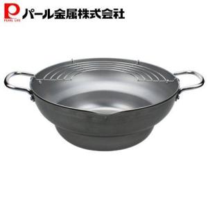 パール金属 鍋 三食鍋 28cm IH対応 ふっ素加工 ガラス蓋付 火鍋 韓味家