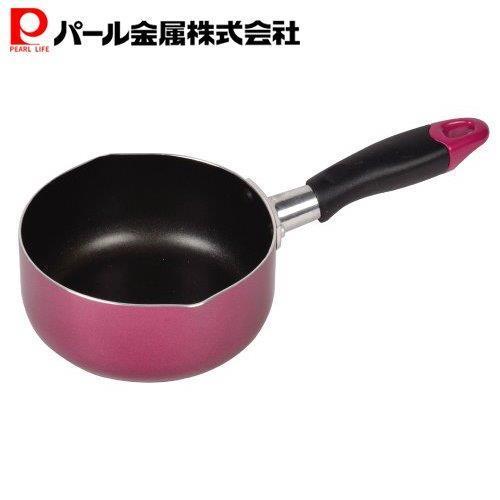 パール金属 クレア ふっ素加工 両口付ミニ鍋 14cm レッド H-9584