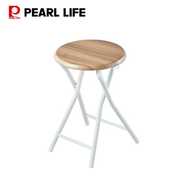 パール金属 椅子 イス チェア パイプイス 折りたたみ ウッディ ナチュラル N-7957