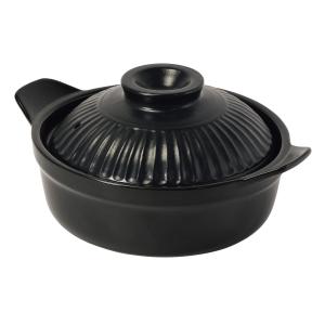 パール金属 土鍋 17cm 電子レンジ対応 黒 ブラック L-7502 : TTC