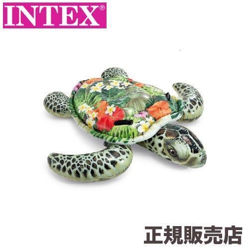 INTEX インテックス 浮き輪 かめ 亀 フロート うきわ リアルシータートルライドオン 191×...
