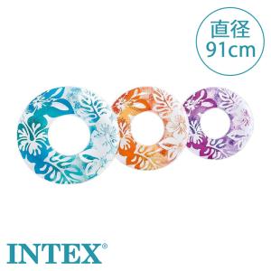 浮き輪 プール 海 クリアカラーチューブ 91cm 59251 【色指定不可】 INTEX