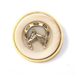 【送料無料】メタルボタン馬color.6・15mm【イタリア製ビンテージボタン】紳士服スーツジャケッ...