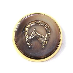 【処分品】【イタリア製ビンテージボタン】メタルボタン馬color.7・15mm紳士服スーツジャケット...