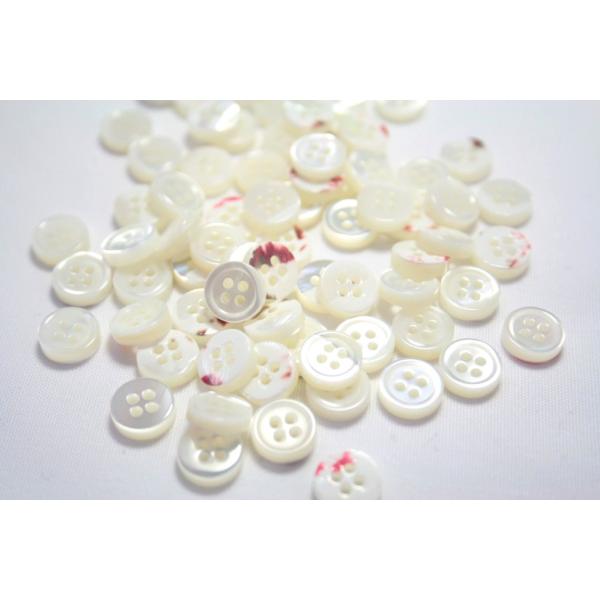 送料無料 肉厚 17型高瀬貝ボタン 9mm30個セット 厚み2.5mm 天然貝シャツボタン シェルボ...