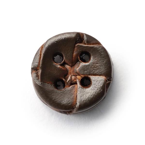 本革ボタン LZ-2200 15mm  color.04ダークブラウン  袖用ボタン老舗テーラー御用...