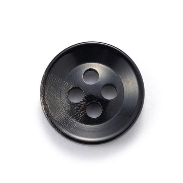 水牛ボタンK-250 COLOR.5 黒15mm紳士服スーツジャケットの袖口・袖ボタンに 老舗テーラ...