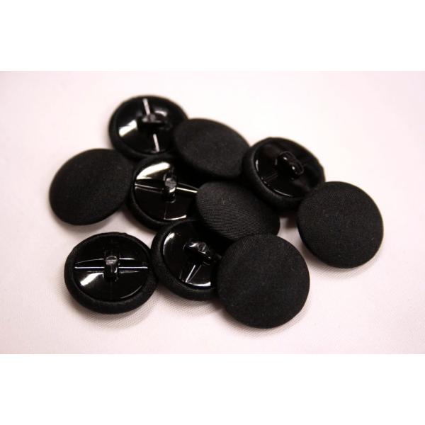 タキシード用くるみボタン・15mm 実寸14mm 1個単位 フォーマル袖用ボタン黒の光沢が少しあるク...