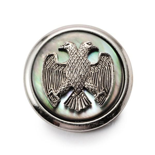 送料無料メタルボタンWF-15・シルバー・黒蝶貝・15mm紳士服スーツジャケット袖口・袖ボタン スー...