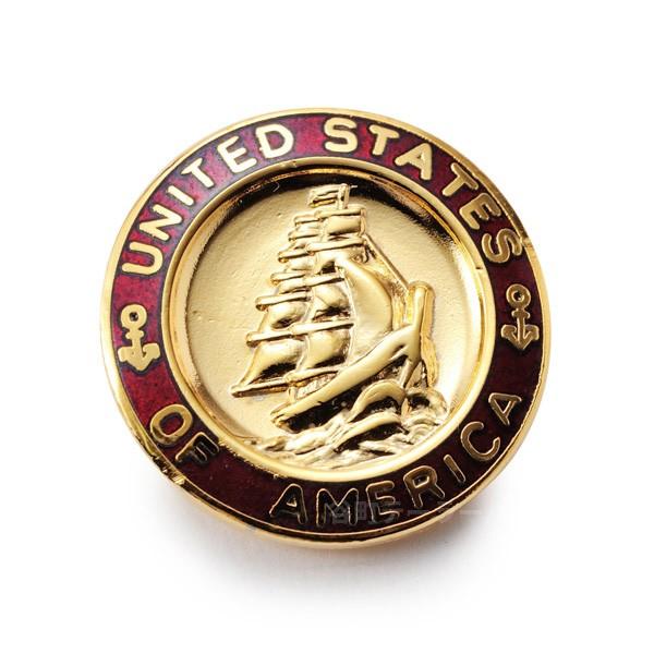メタルボタンWF-50 G28 ・ゴールドレッド・15mm紳士服スーツジャケット袖口・袖ボタン スー...