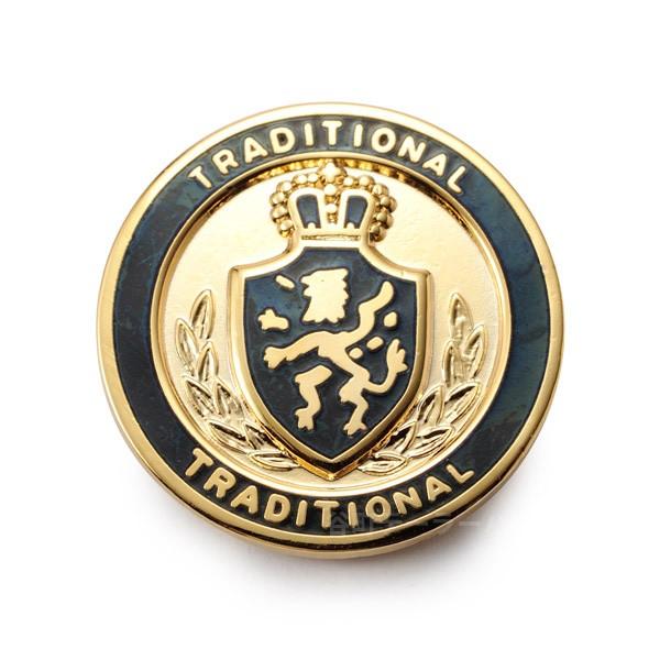 メタルボタンWF-2003 G09 ・ゴールドブラック・15mm紳士服スーツジャケット袖口・袖ボタン...