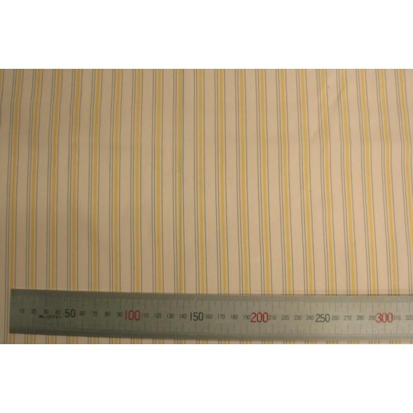 10cm単位カット 甲州織袖裏880番高級袖裏 生成りの黄色ストライプ スーツの袖の裏の生地です