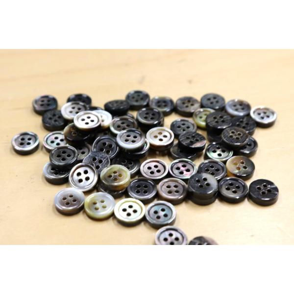 肉厚 17型黒蝶貝ボタン 9mm単品1個単位 厚み2.5mm 天然貝シャツボタン シェルボタン