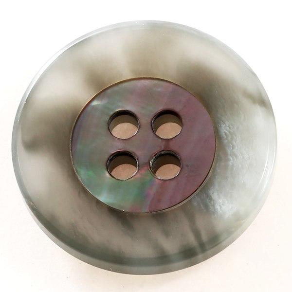 キール COLOR．04ライトグレー系  15mm 1個から販売 ポリエステルと貝ボタンの組合わせ ...