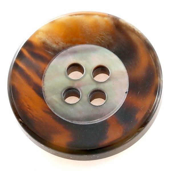 キール(COLOR．45ブラウン系) 20mm[1個から販売]ポリエステルと貝ボタン組合せ 紳士服ス...