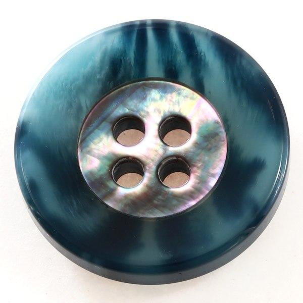キール(COLOR．55ブルー系) 20mm[1個から販売]ポリエステルと貝ボタン組合せ 紳士服スー...