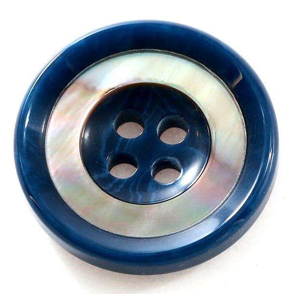 バーラ COLOR．55ブルー系  15mm 1個から販売 ポリエステルと貝ボタンの組合わせ 紳士服...