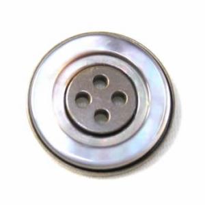 PS-16黒蝶貝メタルボタン15mm 燻ゴールド  老舗テーラー御用達スーツボタン専門店の高級ボタン