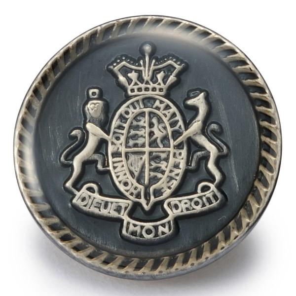 メタルボタンY-55・燻しシルバー・21mm紳士服スーツジャケットの20mmや21mmスーツの前ボタ...