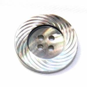 送料無料 PS-17黒蝶貝彫刻ボタン”渦”20mm シェルボタン