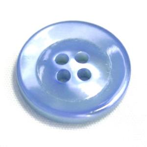 CS-19高瀬貝 水色・スカイブルー染色 No.5  15mm　天然の高瀬貝使用スーツジャケットの袖...