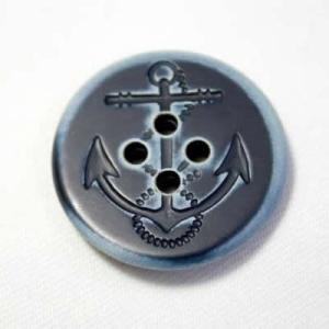 イカリボタン25mm ブルーダメージ加工 BYFL-51#59  ピーコートなどのコート・ジャケット...