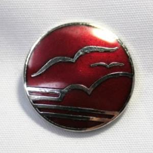 七宝かもめ・シルバー・エンジ・15mm メタルボタン紳士服スーツジャケットの袖口・袖ボタン