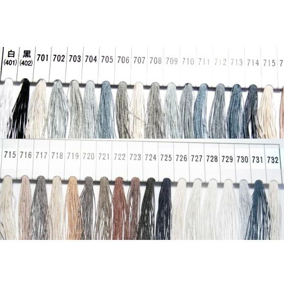 フジックスタイヤー絹穴糸16号 color白黒〜732、QW1 別注色：濃紺 紳士用穴かがり糸
