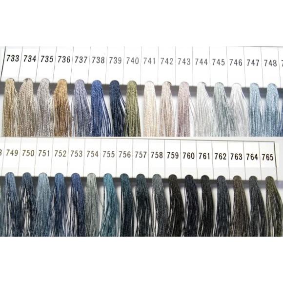 フジックスタイヤー絹穴糸16号 color733〜765 紳士用穴かがり糸