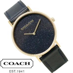 コーチ 腕時計 時計 レディース ネイビーラメ文字盤 ネイビーレザーバンド ファッション 女性用 36mm フェイス COACH PERRY ペリー 14504078の商品画像