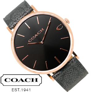 コーチ 腕時計 メンズ 時計 ブラック ローズゴールド Ｃマーク柄バンド チャールズ COACH 14602550 新品 無料ラッピング可 送料無料 ギフト プレゼント｜ttshop-trust