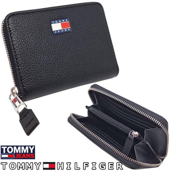 トミージーンズ 財布 二つ折り財布 ラウンドZIP コンパクト スリム ユニセックス ブラック TO...