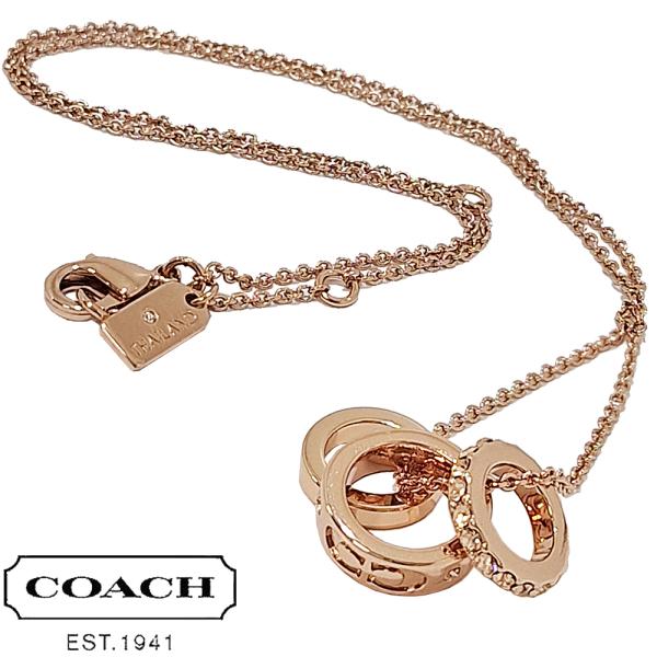 COACH コーチ ネックレス レディース 三連サークル CI902 RGD ローズゴールド ライン...