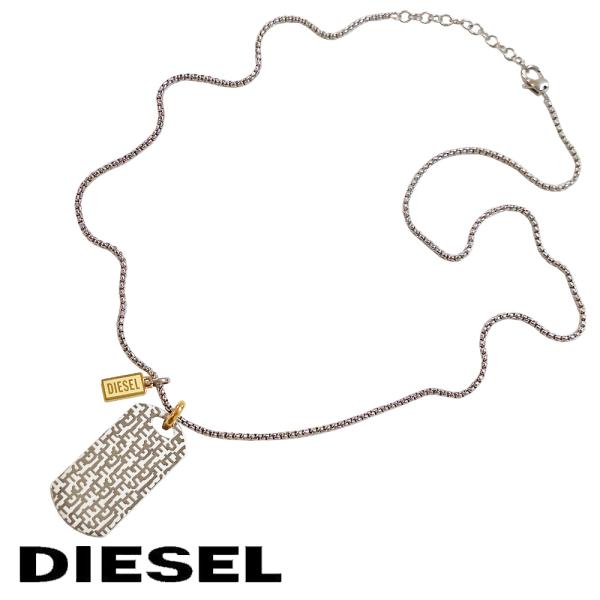 ディーゼル ネックレス ペンダント シングルプレート ロゴチャーム モノグラム メンズネックレス メ...