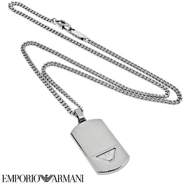 エンポリオアルマーニ ネックレス ペンダント メンズ アクセサリー シングルプレート ステンレス シ...