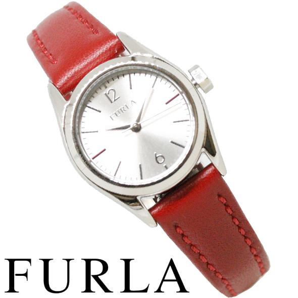 フルラ 腕時計 時計 23mm フェイス レディース レッド レザー バンド FURLA R4251...