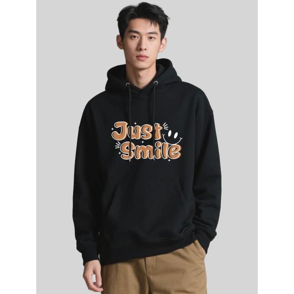パーカーカジュアル フード付き スウェットシャツ スマイル テーマ プリント P00007