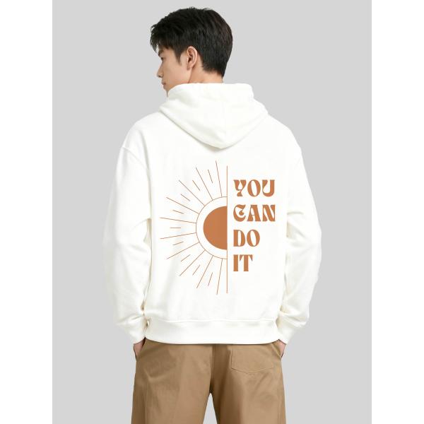 モチベーショナル パーカー 'You Can Do It' サンシャインデザイン バックプリント入り...